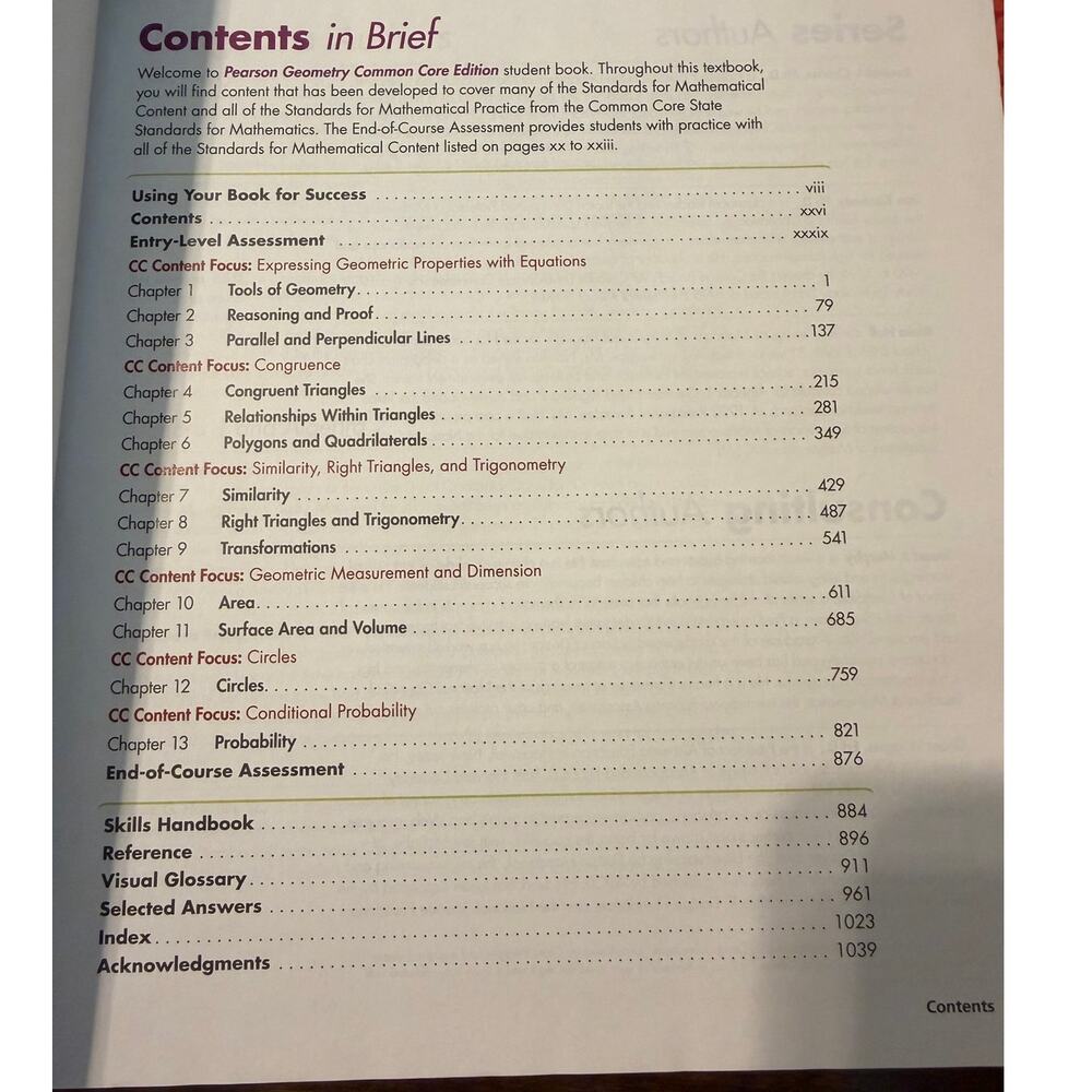 High School Math Geometry Student Edition Textbook Common Core - Picture 5 of 13